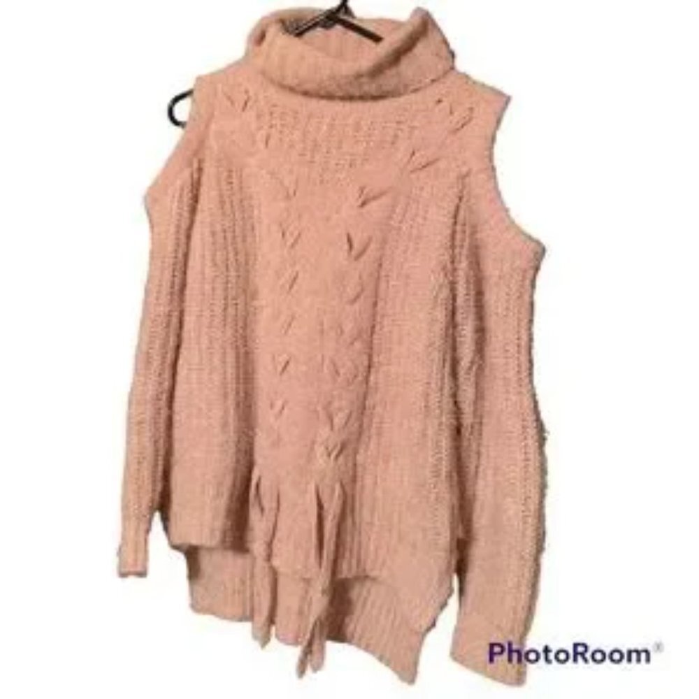 Dance & Marvel Cold Shoulder Sweater - Dusty Pink -‎ Size S/M - EUC